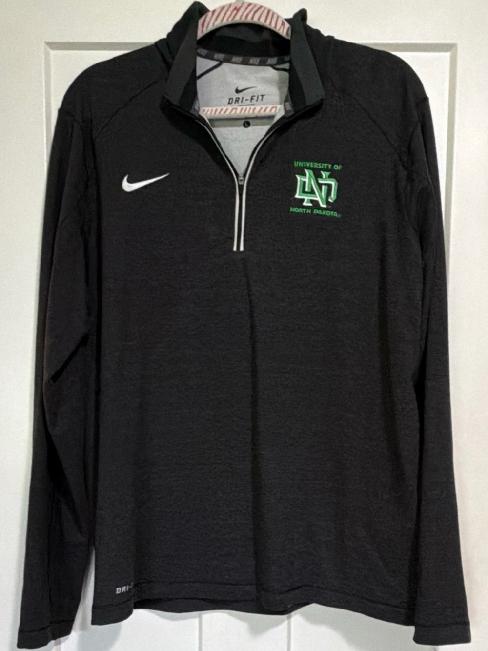 Nike Black Pullover with Green and White University Logo